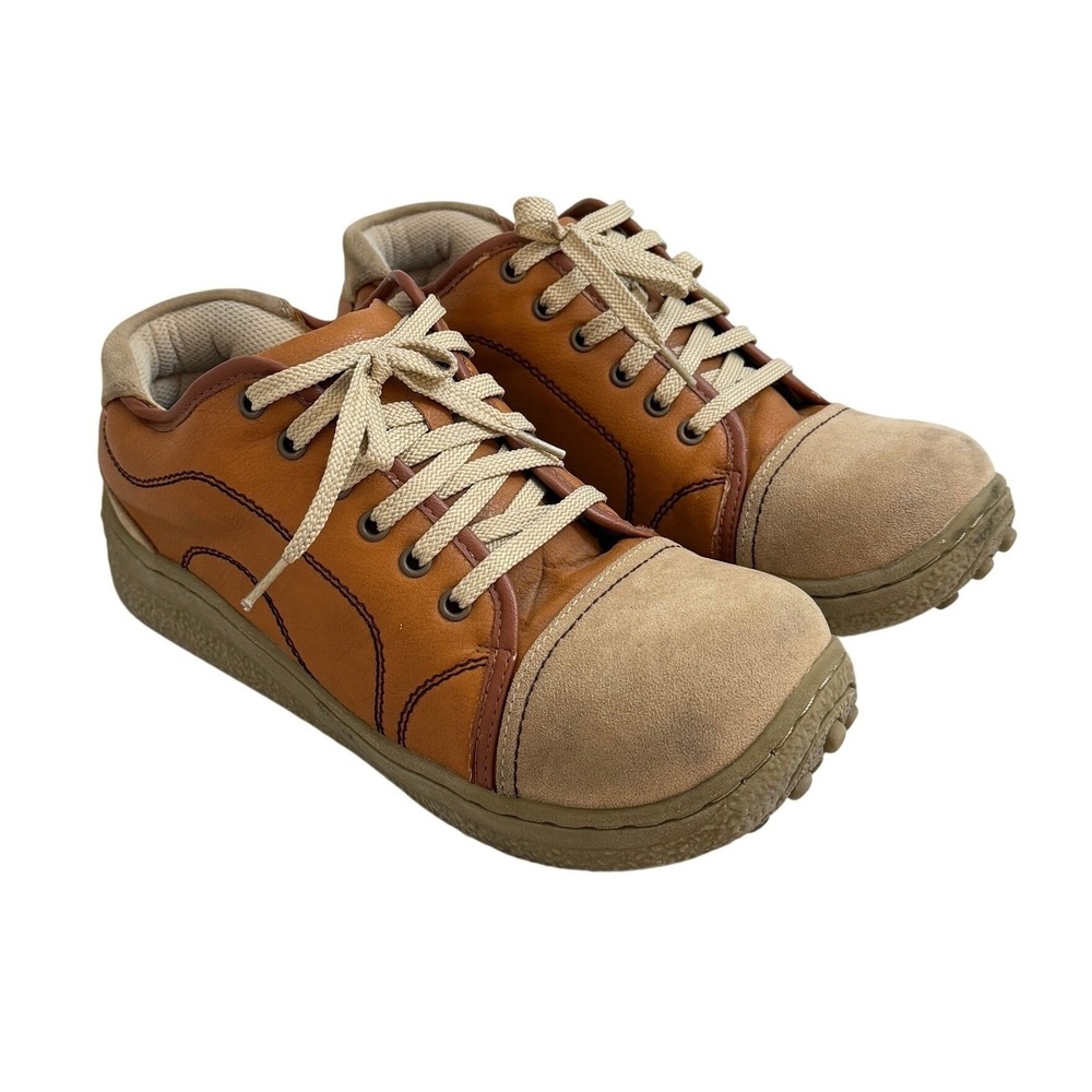 Mare‎ Mare Mens Tan Brown Leather Art Suede Cap Toe Lace Up Sneakers Size 43 10